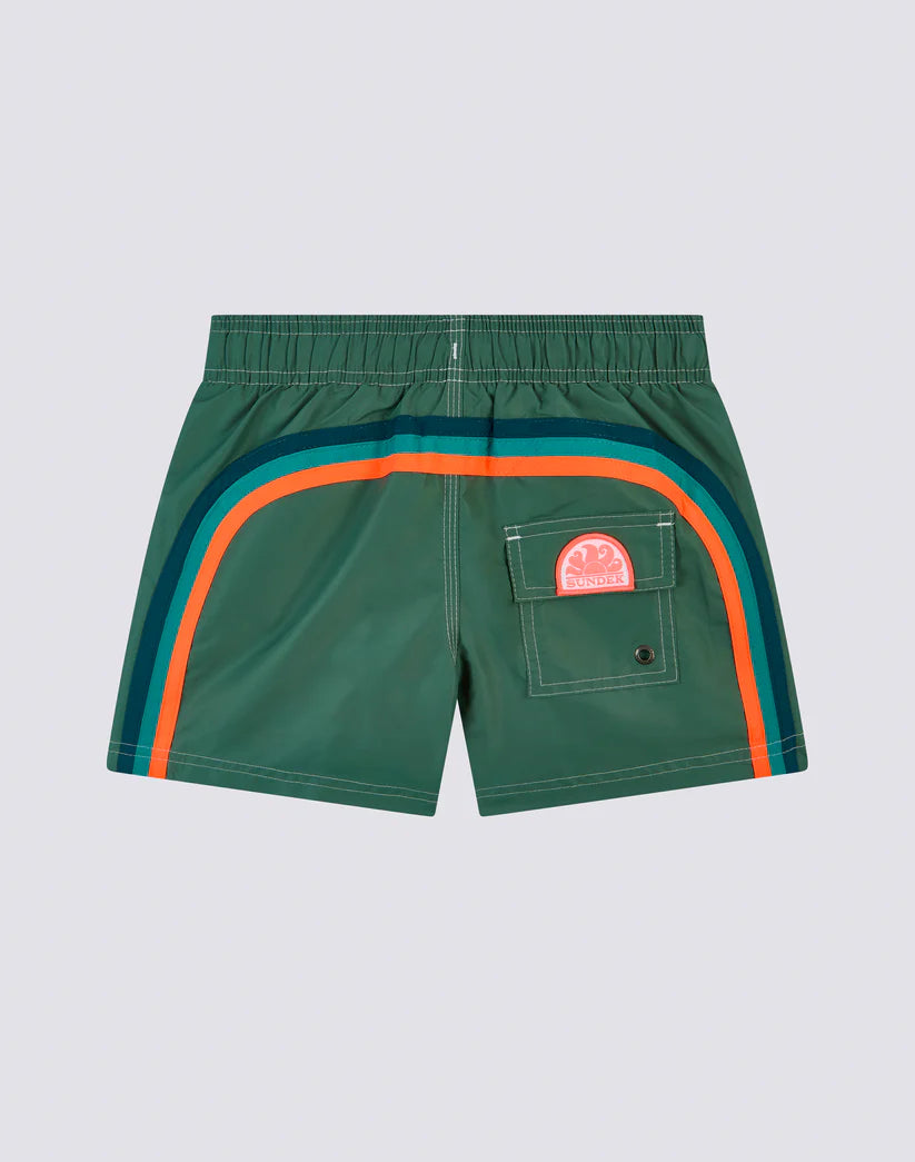 Short maillot camo vert iconic taffeta garçon Sundek E26