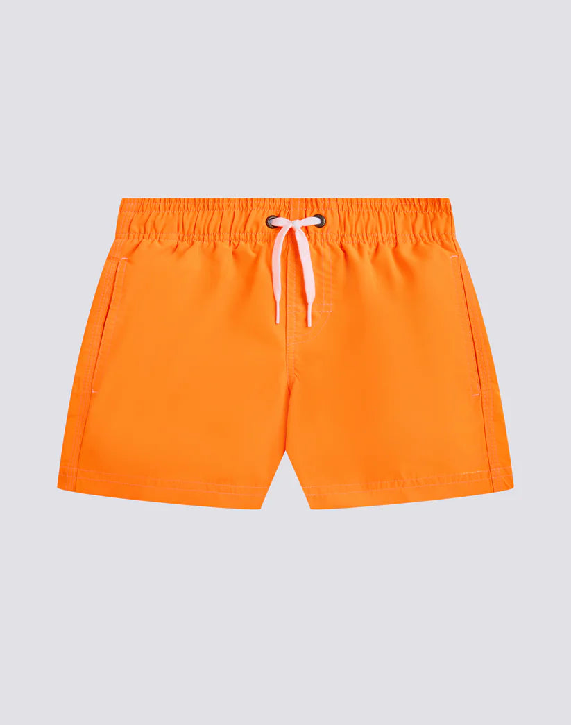 Short maillot orange iconic taffeta garçon Sundek E26