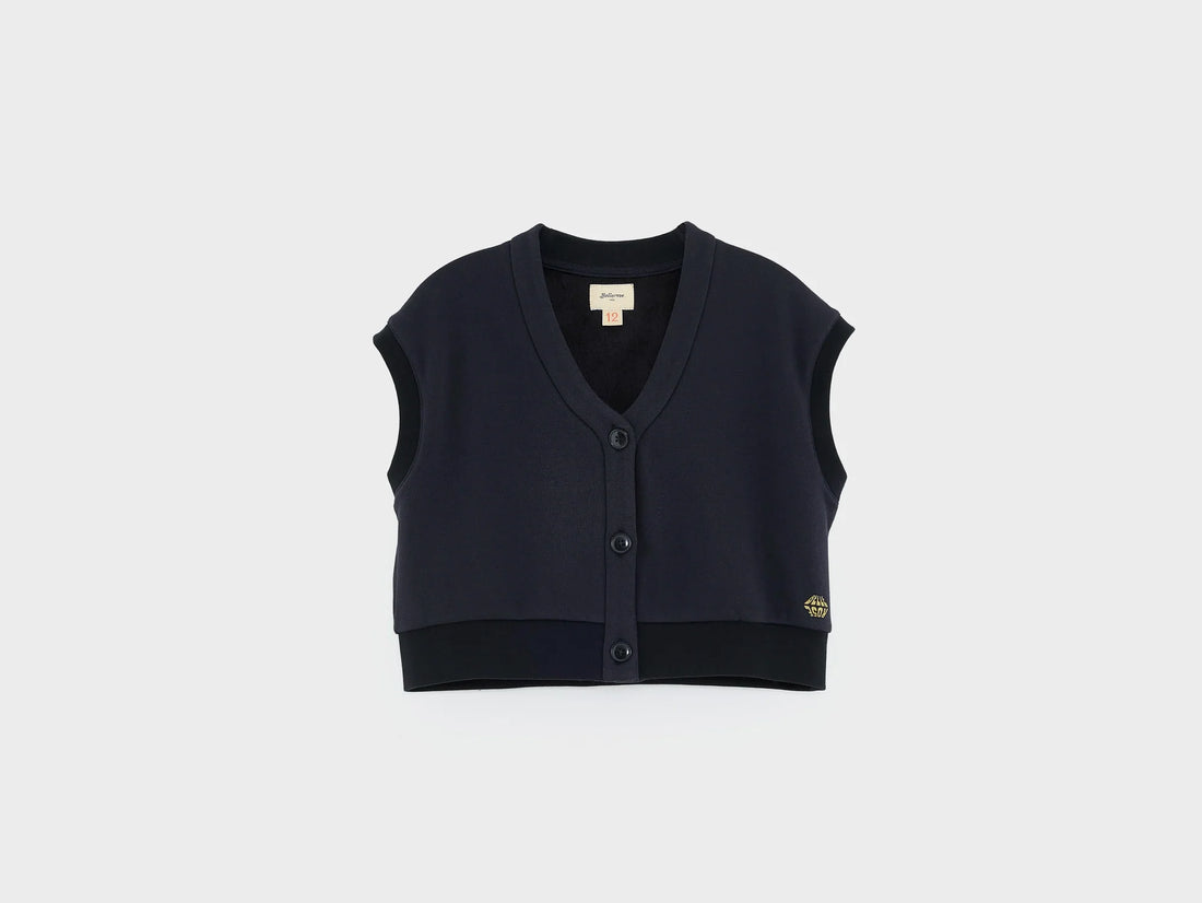 Pull sans manches marine Jasmy fille Bellerose H25