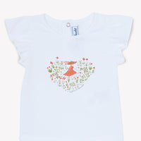 Tee shirt blanc illustration cœur fleuri babygirl Tartine et chocolat E25 (Copie)