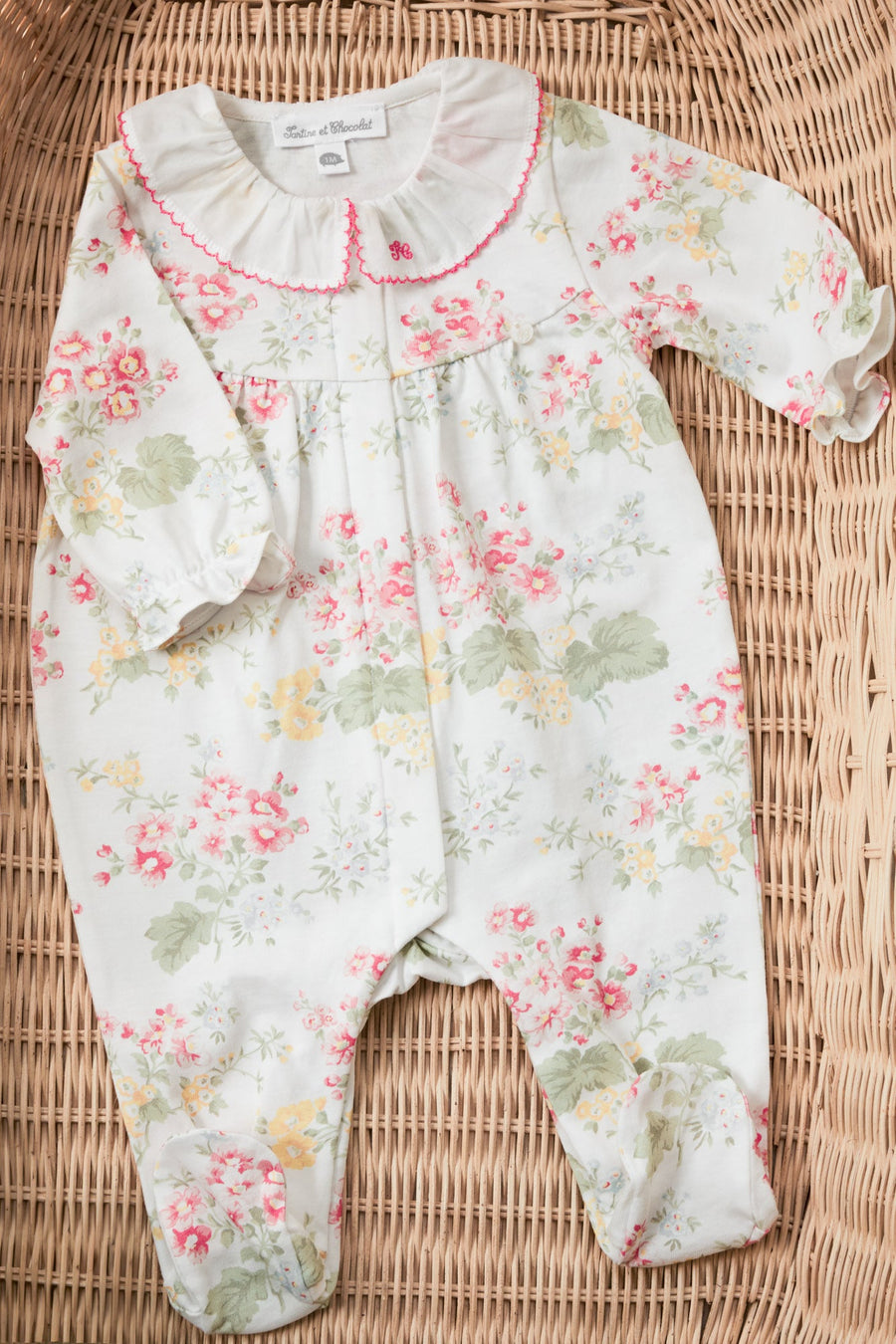 Pyjama écru imprimé fleuri  babygirl Tartine et Chocolat E25