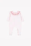 Pyjama Rose pâle col broderies fleurs babygirl Tartine et Chocolat H25
