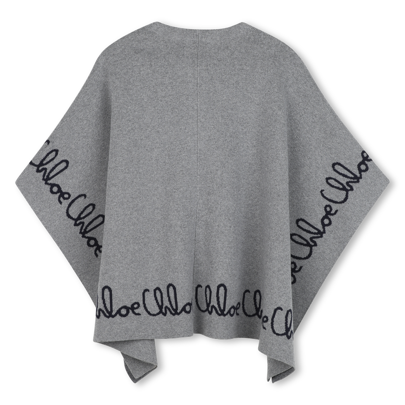 Cape en tricot gris chiné fille Chloé H25