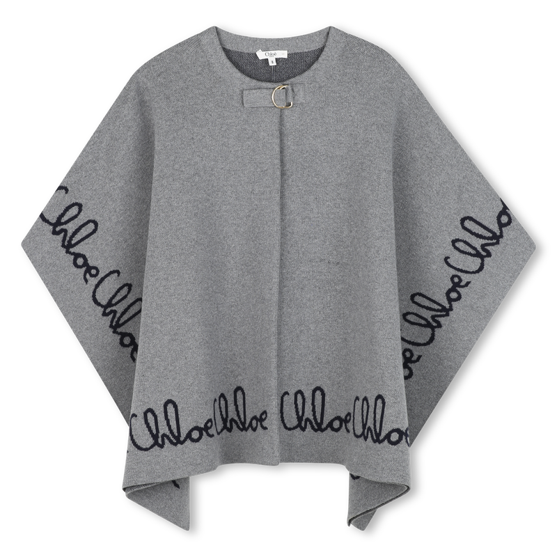 Cape en tricot gris chiné fille Chloé H25