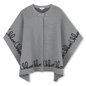 Cape en tricot gris chiné fille Chloé H25