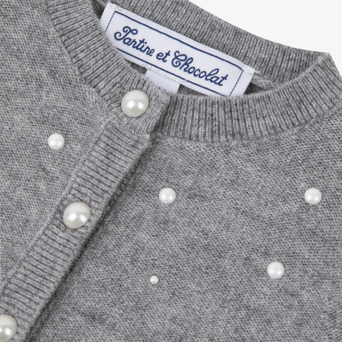 Cardigan gris chiné perles babygirl Tartine et Chocolat H25