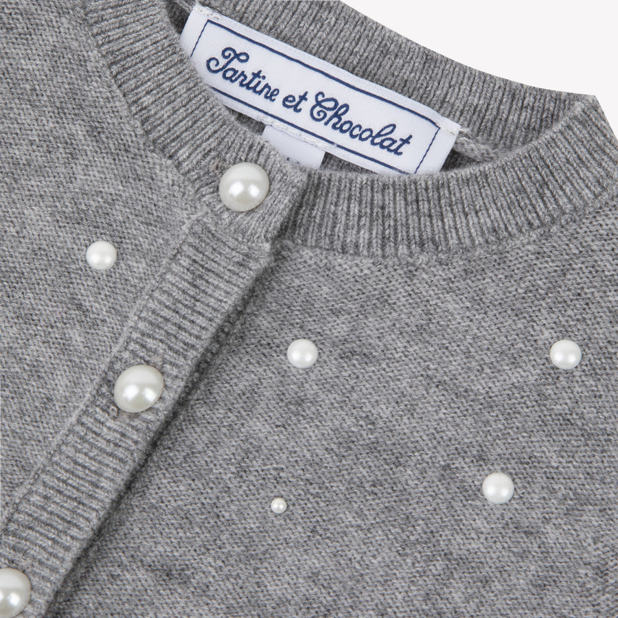 Cardigan gris chiné perles babygirl Tartine et Chocolat H25