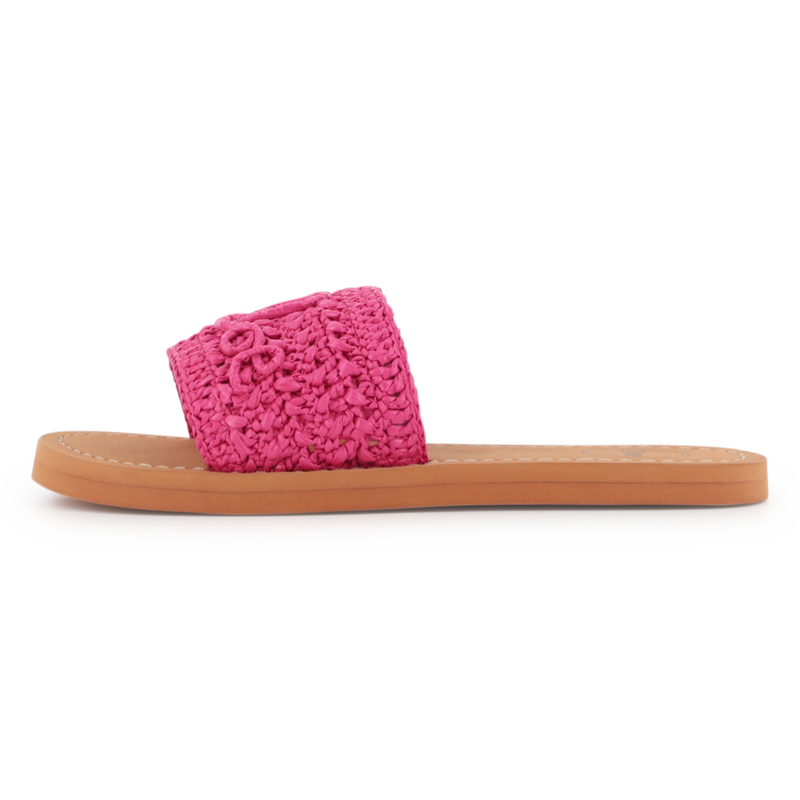 Claquettes en tressage rose Fille Chloé E26