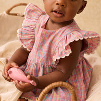 Combi Lena pink pomelo checks babygirl Louise Misha