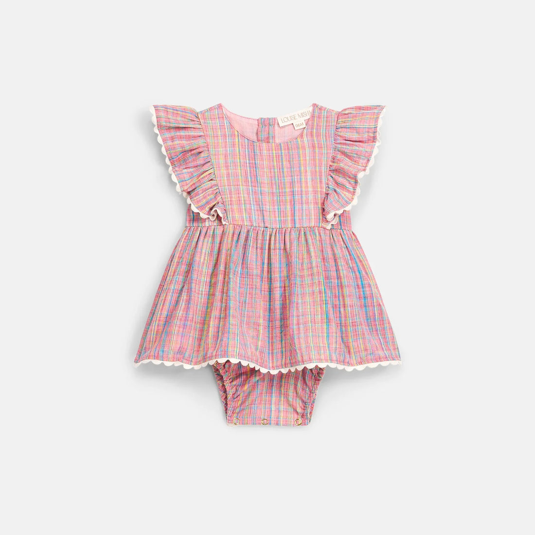 Combi Lena pink pomelo checks babygirl Louise Misha E26