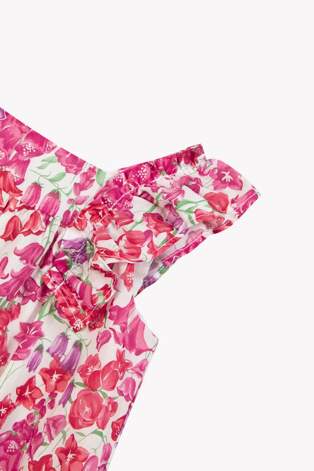 Combinaison courte rose imprimé tissu liberty babygirl Tartine et chocolat E26