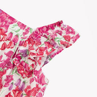 Combinaison courte rose imprimé tissu liberty babygirl Tartine et chocolat E26