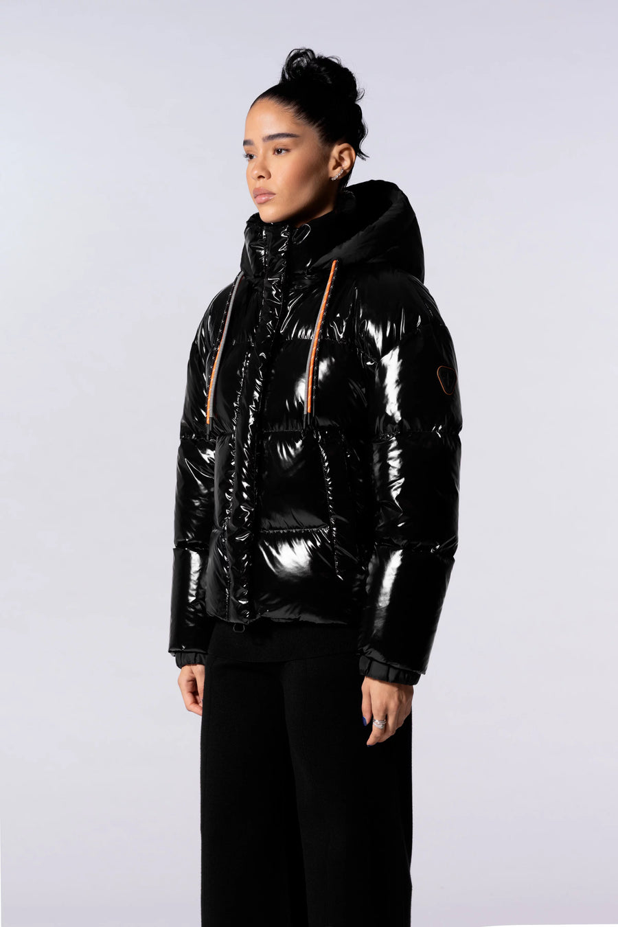 Doudoune courte brillante Lili Bright noire fille Gertrude H25