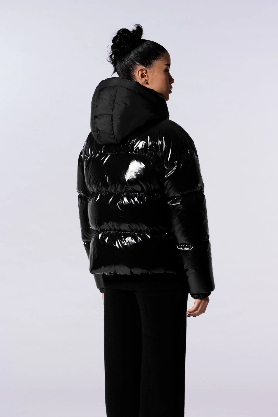 Doudoune courte brillante Lili Bright noire fille Gertrude H25