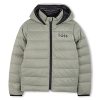 Doudoune réversible à capuche noir et sauge garçon Boss H25