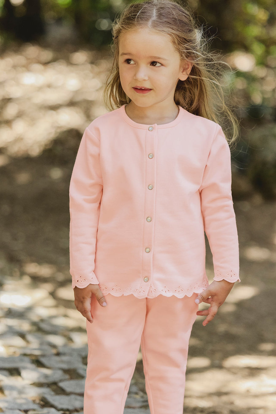 Ensemble de jogging Rose pâle motif ajouré babygirl Tartine et chocolat E25