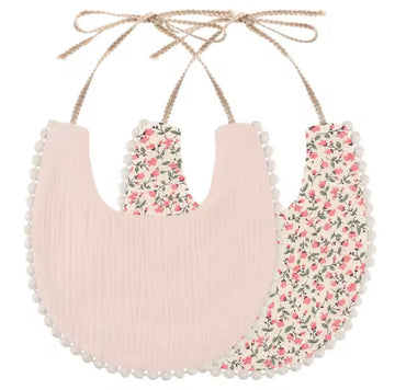 Bavoir bandana petites fleurs réversible
