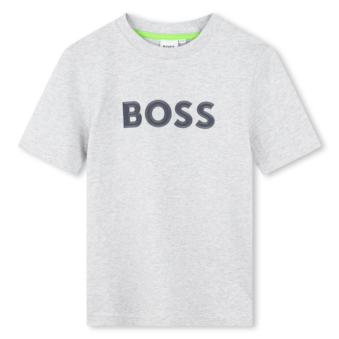 Tee-shirt embossé logo gris garçon Hugo Boss 