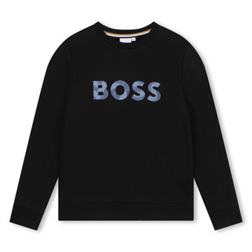 Sweat noir Logo garçon Boss