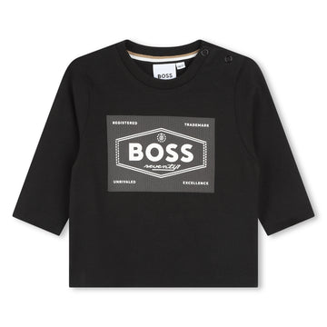 Tee-shirt noir Logo babyboy Boss 