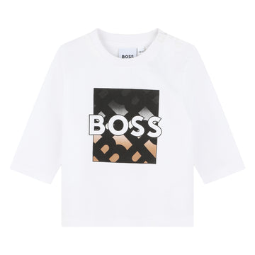 Tee-shirt blanc imprimé babyboy Boss 