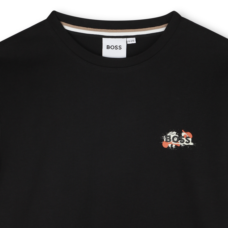 Tee-Shirt à manches longues noir garçon Boss H25