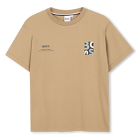 Tee-shirt manches courtes dark taupe à motif garçon BOSS E26