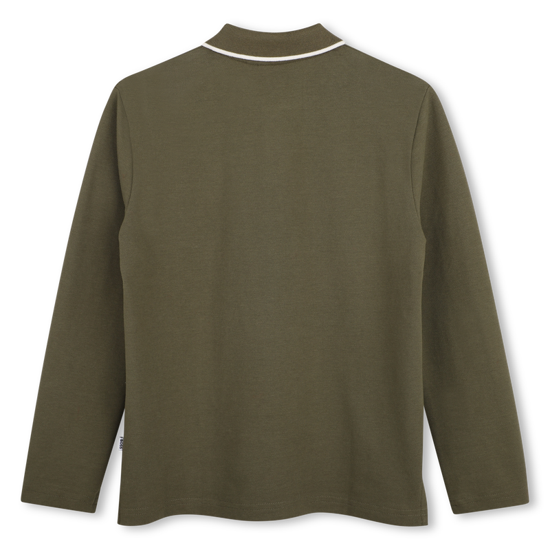 Polo manches longues olive night garçon Boss H26