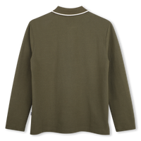 Polo manches longues olive night garçon Boss H26