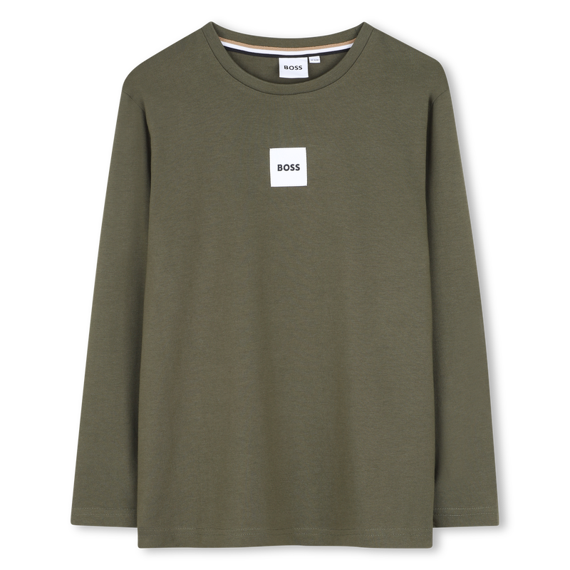 Tee-shirt manches longues olive night garçon Boss H26