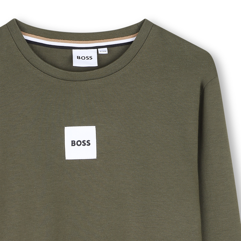 Tee-shirt manches longues olive night garçon Boss H26