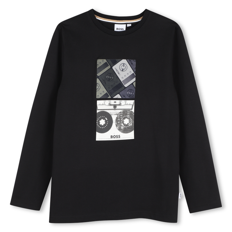 Tee-shirt manches longues black garçon Boss H26