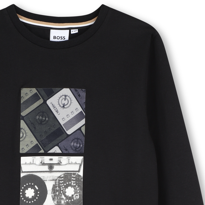 Tee-shirt manches longues black garçon Boss H26