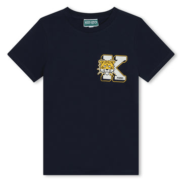 Tee shirt bleu marine patché garçon Kenzo E24