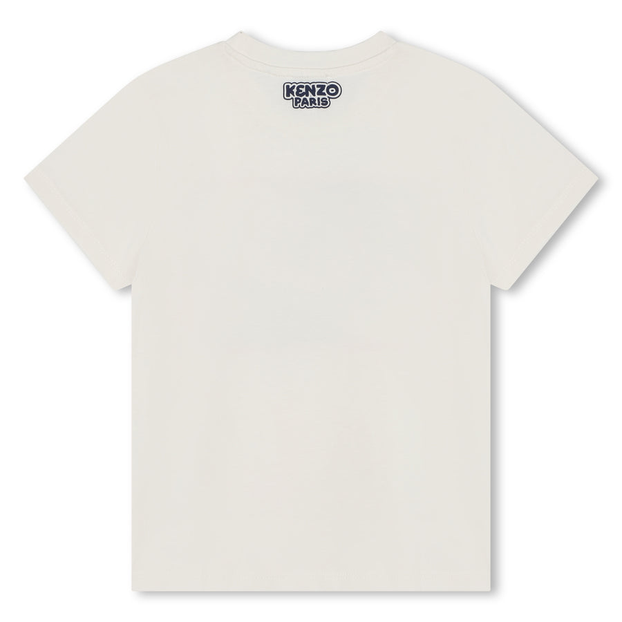 Tee shirt blanc à motifs garçon Kenzo E24
