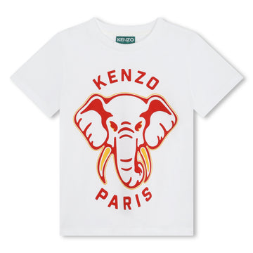 Tee shirt blanc éléphant garçon Kenzo E24