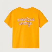 Tee-Shirt Fizvalle jaune lumière mixte American Vintage E26