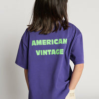 Tee-Shirt Fizvalle violet mixte American Vintage E26