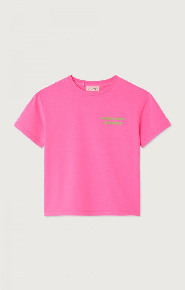 Tee-Shirt Fizvalle rose fluo fille American Vintage E26