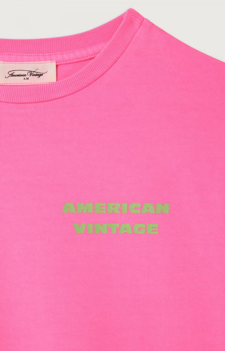 Tee-Shirt Fizvalle rose fluo fille American Vintage E26