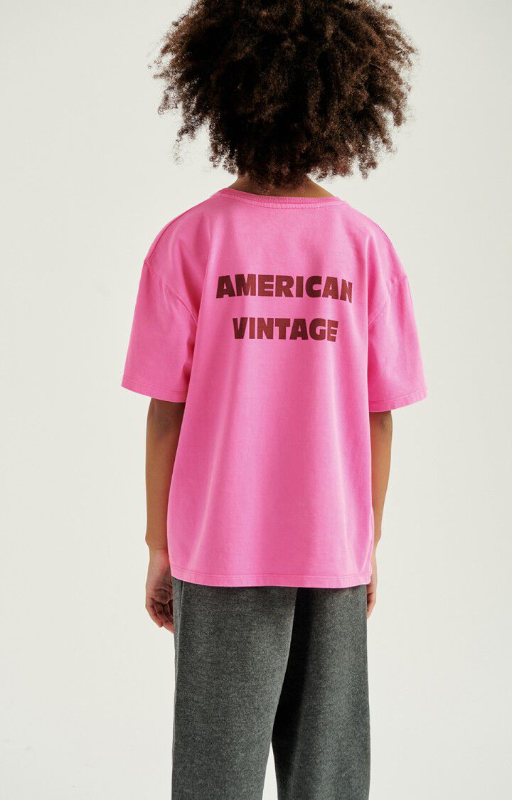 Tee-Shirt Fizvalle rose fluo fille American Vintage E26