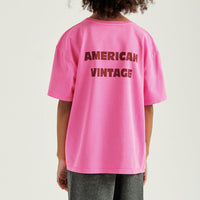 Tee-Shirt Fizvalle rose fluo fille American Vintage E26