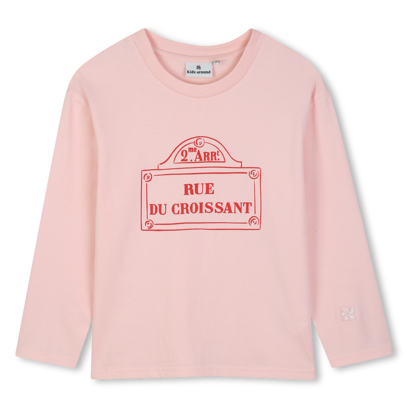 Tee-Shirt manches longues rose pastel fille Kids Around H26