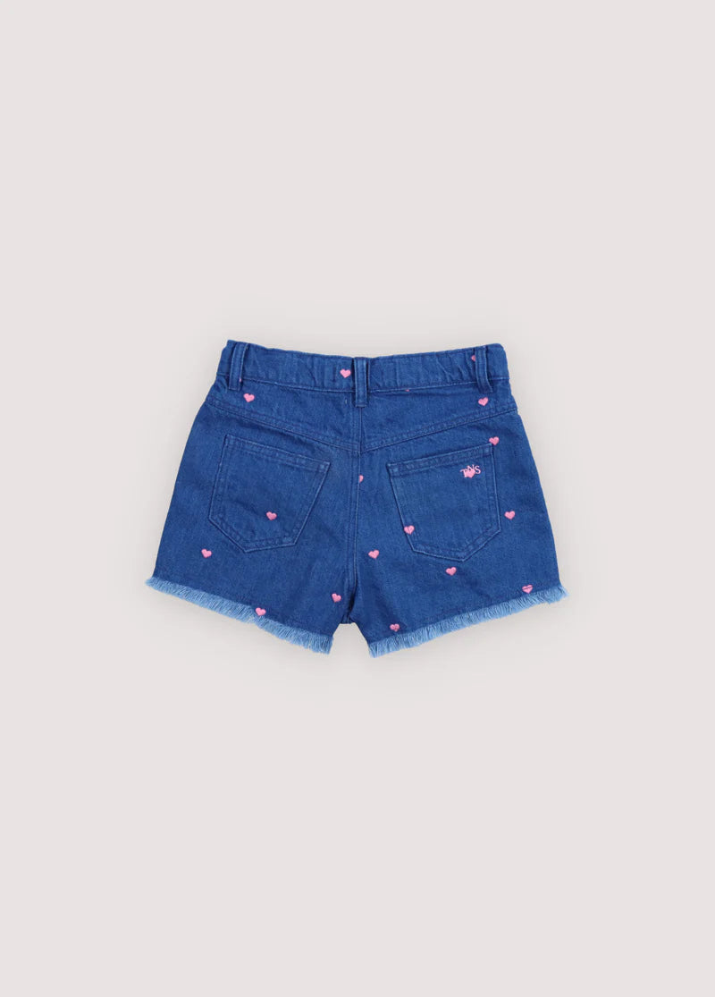 Lys short coeurs denim clair fille The New Society E26