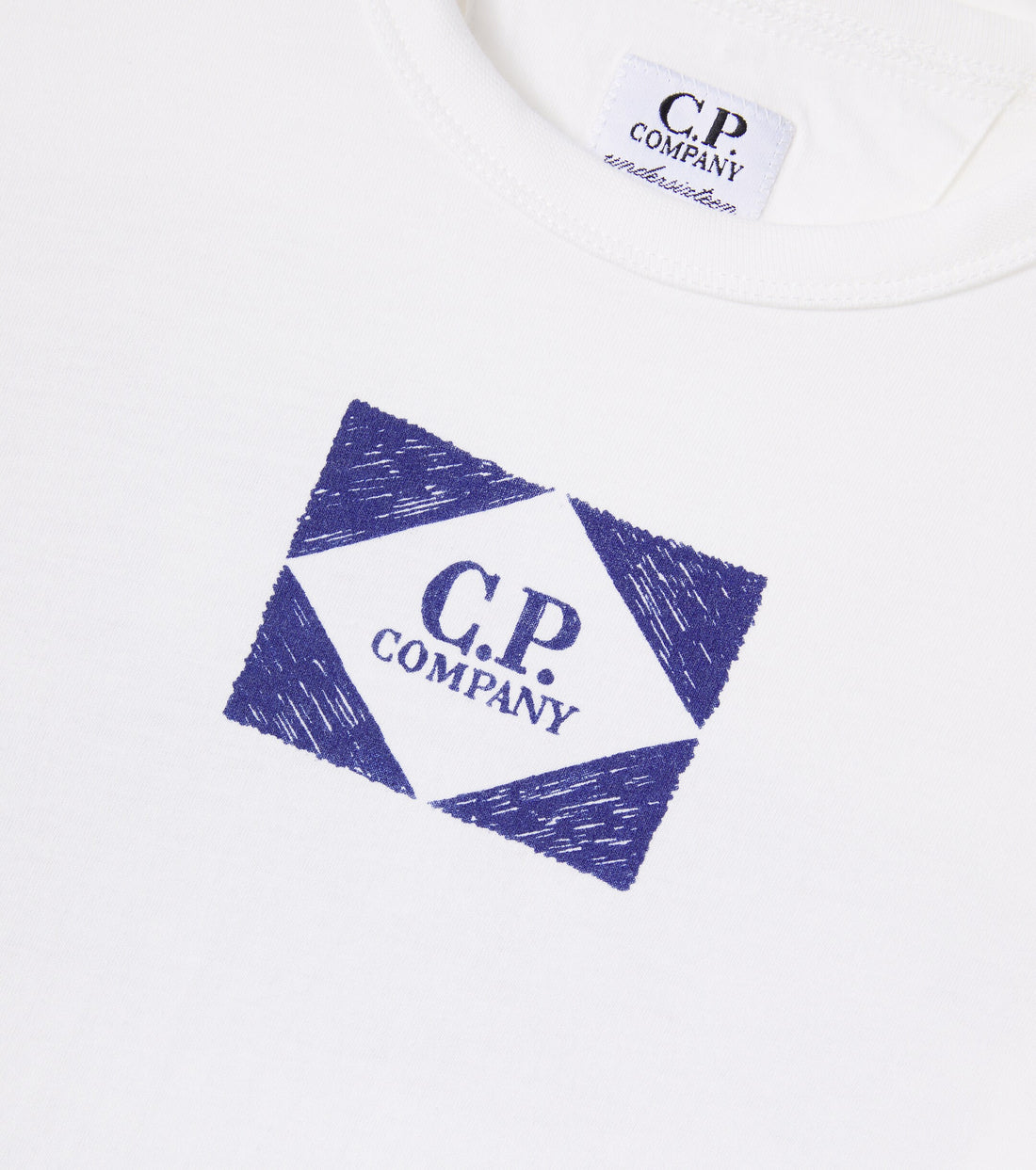 Tee-Shirt Logo Bleu Garçon CP Company E26