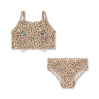 Maillot de bain 2 pièces Kitty imprimé léopard fille Konges E26