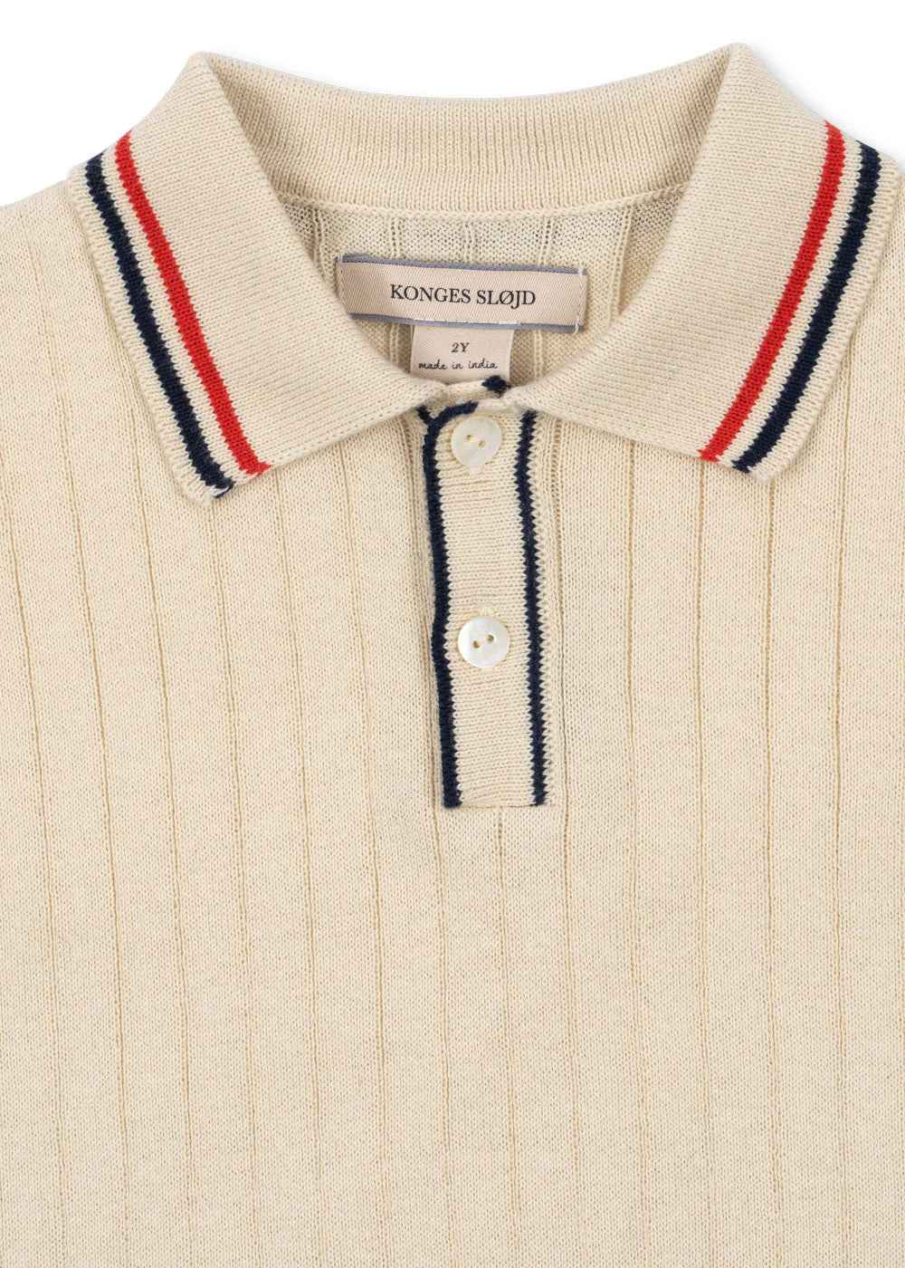 Polo manches courtes mio knit écru babyboy Konges Slojd E26