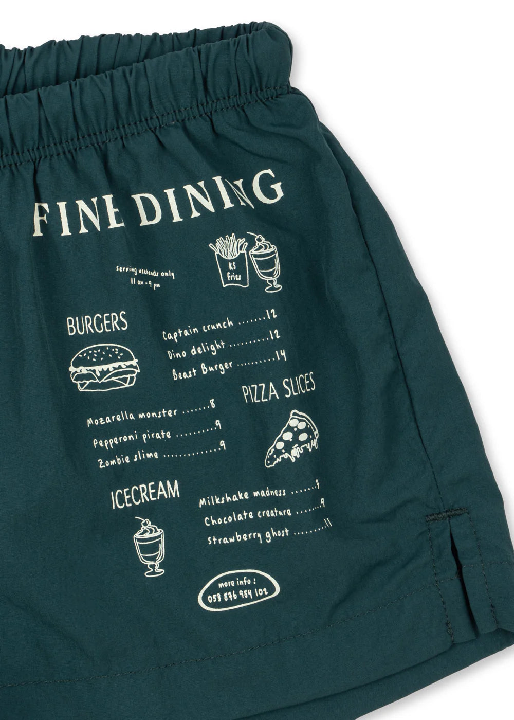 Short de bain pomio vert imprimé garçon Konges Slojd E26