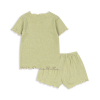 Ensemble tee-shirt et short Roli à paillettes vert fille Konges Slojd E26