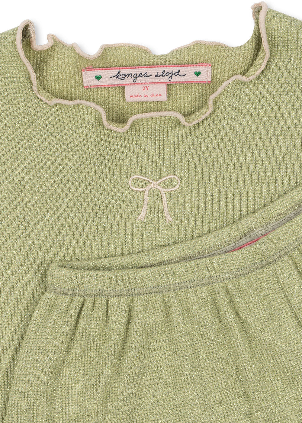 Ensemble tee-shirt et short Roli à paillettes vert fille Konges Slojd E26